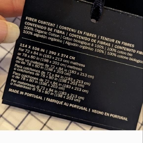 Ralph Lauren Home Blue Tattersall Check Sheets - Picture 8 of 9